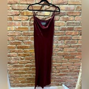 Anthropologie BHLDN Cali Satin Cowl-Neck Midi Slip Dress